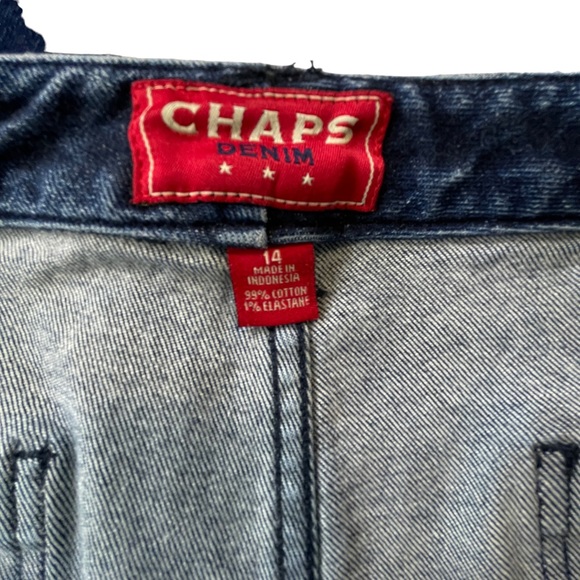 Chaps Denim Jeans Front Patch Pockets Zipper Detail at Ankle Blue Size 14 - Picture 8 of 10